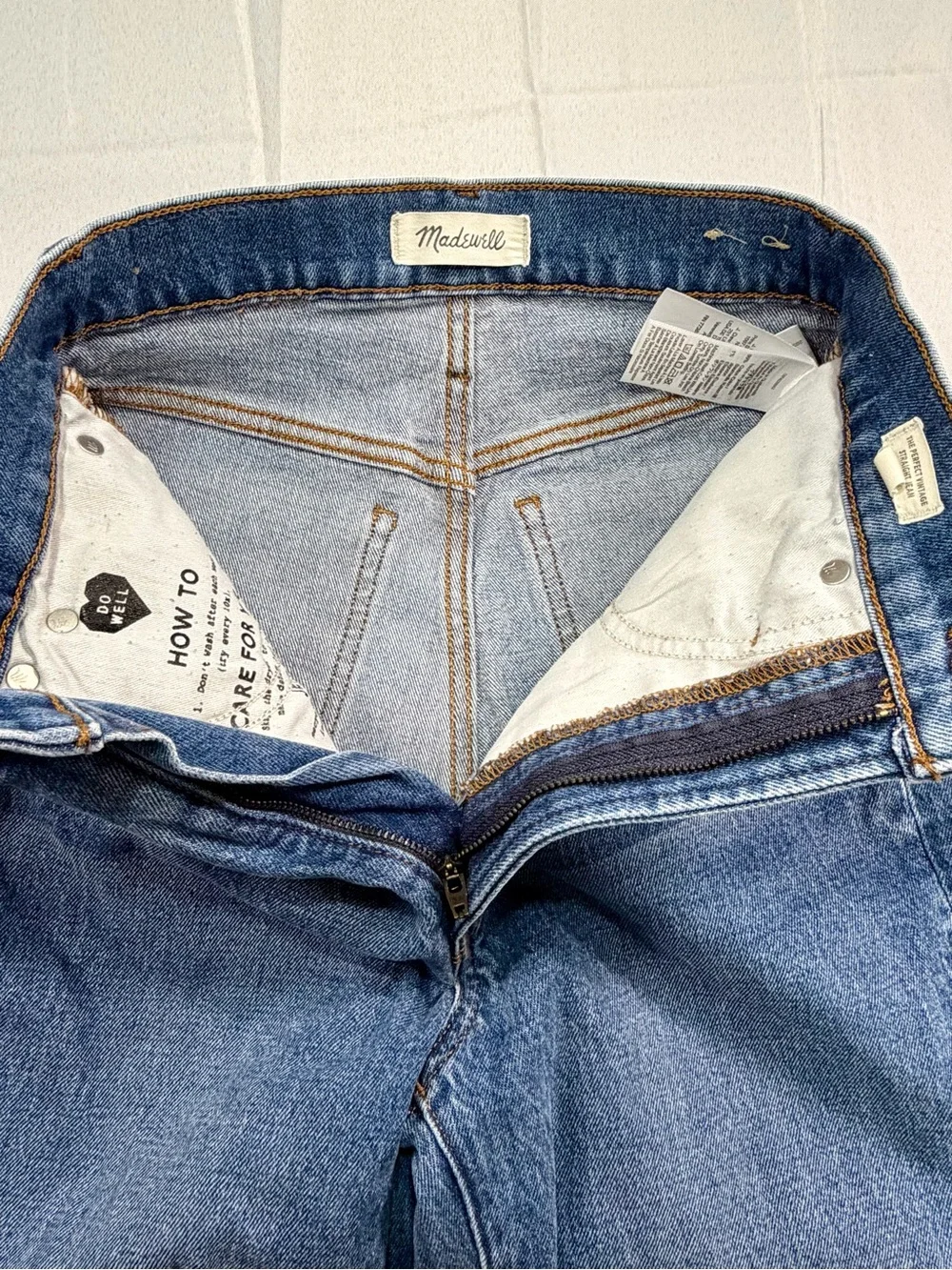 Madewell The Perfect Vintage Straight Jeans Women’s 24T Tall High Rise Blue